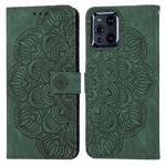 For OPPO Find X3 / Find X3 Pro Mandala Embossed Flip Leather Phone Case(Green)