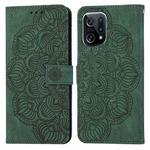 For OPPO Find X5 Mandala Embossed Flip Leather Phone Case(Green)