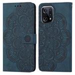 For OPPO Find X5 Mandala Embossed Flip Leather Phone Case(Blue)