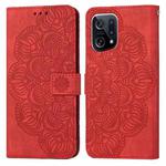 For OPPO Find X5 Pro Mandala Embossed Flip Leather Phone Case(Red)