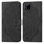 For OPPO Realme C20 Mandala Embossed Flip Leather Phone Case(Black)