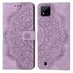 For OPPO Realme C20 Mandala Embossed Flip Leather Phone Case(Purple)