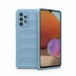 For Samsung Galaxy A32 4G Magic Shield TPU + Flannel Phone Case(Light Blue)