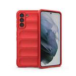 For Samsung Galaxy S21 5G Magic Shield TPU + Flannel Phone Case(Red)