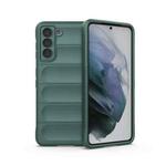 For Samsung Galaxy S21 5G Magic Shield TPU + Flannel Phone Case(Dark Green)
