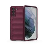 For Samsung Galaxy S21 5G Magic Shield TPU + Flannel Phone Case(Wine Red)