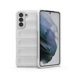 For Samsung Galaxy S21 5G Magic Shield TPU + Flannel Phone Case(White)