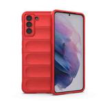 For Samsung Galaxy S21+ 5G Magic Shield TPU + Flannel Phone Case(Red)