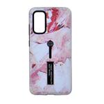 For Galaxy S20+ Embossment Painted Pattern Protective Case with Holder(Pink Marble)