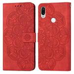 For Xiaomi Redmi Note 7 / Note 7 Pro Mandala Embossed Flip Leather Phone Case(Red)