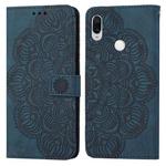 For Xiaomi Redmi Note 7 / Note 7 Pro Mandala Embossed Flip Leather Phone Case(Blue)