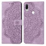 For Xiaomi Redmi Note 7 / Note 7 Pro Mandala Embossed Flip Leather Phone Case(Purple)