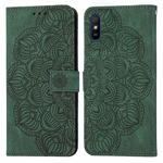 For Xiaomi Redmi 9A Mandala Embossed Flip Leather Phone Case(Green)