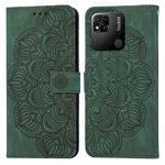 For Xiaomi Redmi 9C / 10A Mandala Embossed Flip Leather Phone Case(Green)