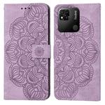For Xiaomi Redmi 9C / 10A Mandala Embossed Flip Leather Phone Case(Purple)