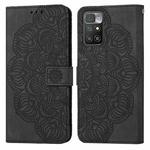 For Xiaomi Redmi 10 Mandala Embossed Flip Leather Phone Case(Black)