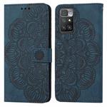 For Xiaomi Redmi 10 Mandala Embossed Flip Leather Phone Case(Blue)