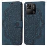 For Xiaomi Redmi 10C Mandala Embossed Flip Leather Phone Case(Blue)