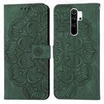 For Xiaomi Redmi Note 8 Pro Mandala Embossed Flip Leather Phone Case(Green)