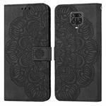 For Xiaomi Redmi Note 9 Pro Mandala Embossed Flip Leather Phone Case(Black)