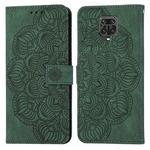 For Xiaomi Redmi Note 9 Pro Mandala Embossed Flip Leather Phone Case(Green)