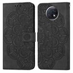 For Xiaomi Redmi Note 9T Mandala Embossed Flip Leather Phone Case(Black)