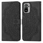 For Xiaomi Redmi Note 10 Mandala Embossed Flip Leather Phone Case(Black)