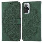 For Xiaomi Redmi Note 10 Pro 4G Mandala Embossed Flip Leather Phone Case(Green)