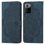For Xiaomi Redmi Note 10 Pro 5G Mandala Embossed Flip Leather Phone Case(Blue)
