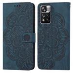 For Xiaomi Redmi Note 11 Pro 5G Mandala Embossed Flip Leather Phone Case(Blue)