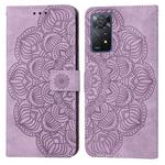 For Xiaomi Redmi Note 11 Pro International Mandala Embossed Flip Leather Phone Case(Purple)