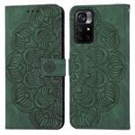For Xiaomi Redmi Note 11 5G Mandala Embossed Flip Leather Phone Case(Green)