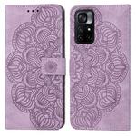 For Xiaomi Redmi Note 11 5G Mandala Embossed Flip Leather Phone Case(Purple)