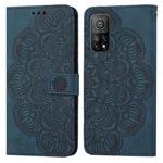 For Xiaomi Mi 10T / 10T Pro Mandala Embossed Flip Leather Phone Case(Blue)