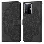 For Xiaomi 11T Mandala Embossed Flip Leather Phone Case(Black)