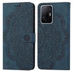 For Xiaomi 11T Mandala Embossed Flip Leather Phone Case(Blue)