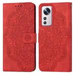 For Xiaomi 12 Lite Mandala Embossed Flip Leather Phone Case(Red)