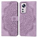 For Xiaomi 12 Lite Mandala Embossed Flip Leather Phone Case(Purple)