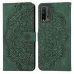 For Xiaomi Poco M3 Mandala Embossed Flip Leather Phone Case(Green)