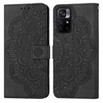 For Xiaomi Poco M4 Pro 5G Mandala Embossed Flip Leather Phone Case(Black)