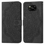 For Xiaomi Poco X3 NFC Mandala Embossed Flip Leather Phone Case(Black)