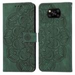 For Xiaomi Poco X3 NFC Mandala Embossed Flip Leather Phone Case(Green)