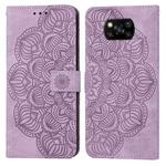 For Xiaomi Poco X3 NFC Mandala Embossed Flip Leather Phone Case(Purple)