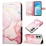 For OnePlus Nord 2T 5G Marble Pattern Flip Leather Phone Case(Rose Gold LS005)