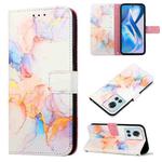 For OnePlus Ace Marble Pattern Flip Leather Phone Case(Galaxy Marble White LS004)