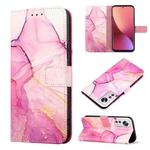 For Xiaomi 12 Lite Marble Pattern Flip Leather Phone Case(Pink Purple Gold LS001)