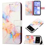 For Xiaomi Poco M4 5G Marble Pattern Flip Leather Phone Case(Galaxy Marble White LS004)