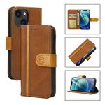 Skin Feel Leather Wallet Phone Case For iPhone 13 mini(Brown)