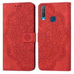 For vivo Y17 Mandala Embossed Flip Leather Phone Case(Red)