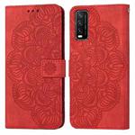 For vivo Y20 / Y12S Mandala Embossed Flip Leather Phone Case(Red)